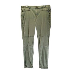 Boden Pants Womens 18 Green The Brighton Biker Skinny Stretch Zipper Details